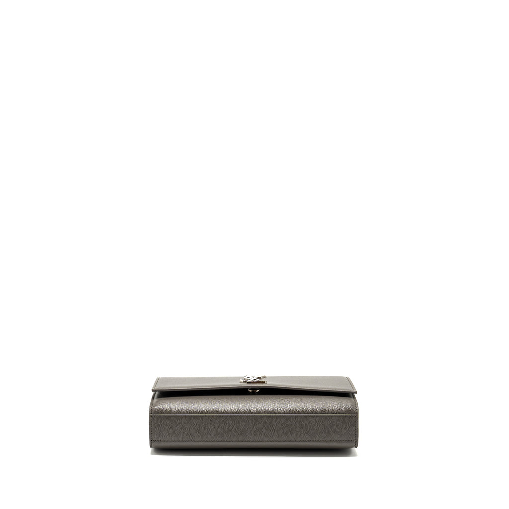 saint-laurent-ysl-medium-kate-bag-grained-calfskin-grey-shw