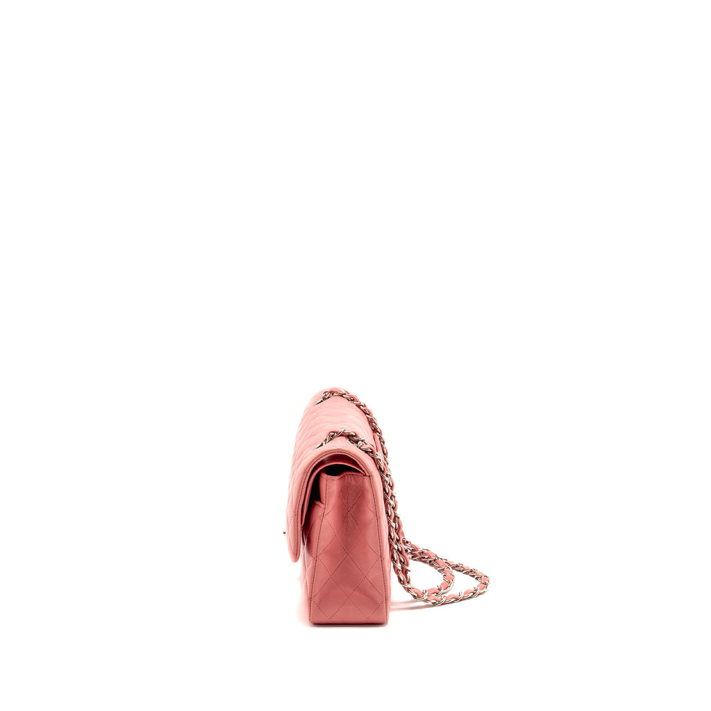 chanel-medium-classic-double-flap-bag-lambskin-pink-shw