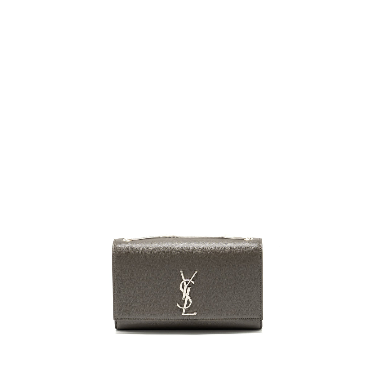 saint-laurent-ysl-medium-kate-bag-grained-calfskin-grey-shw
