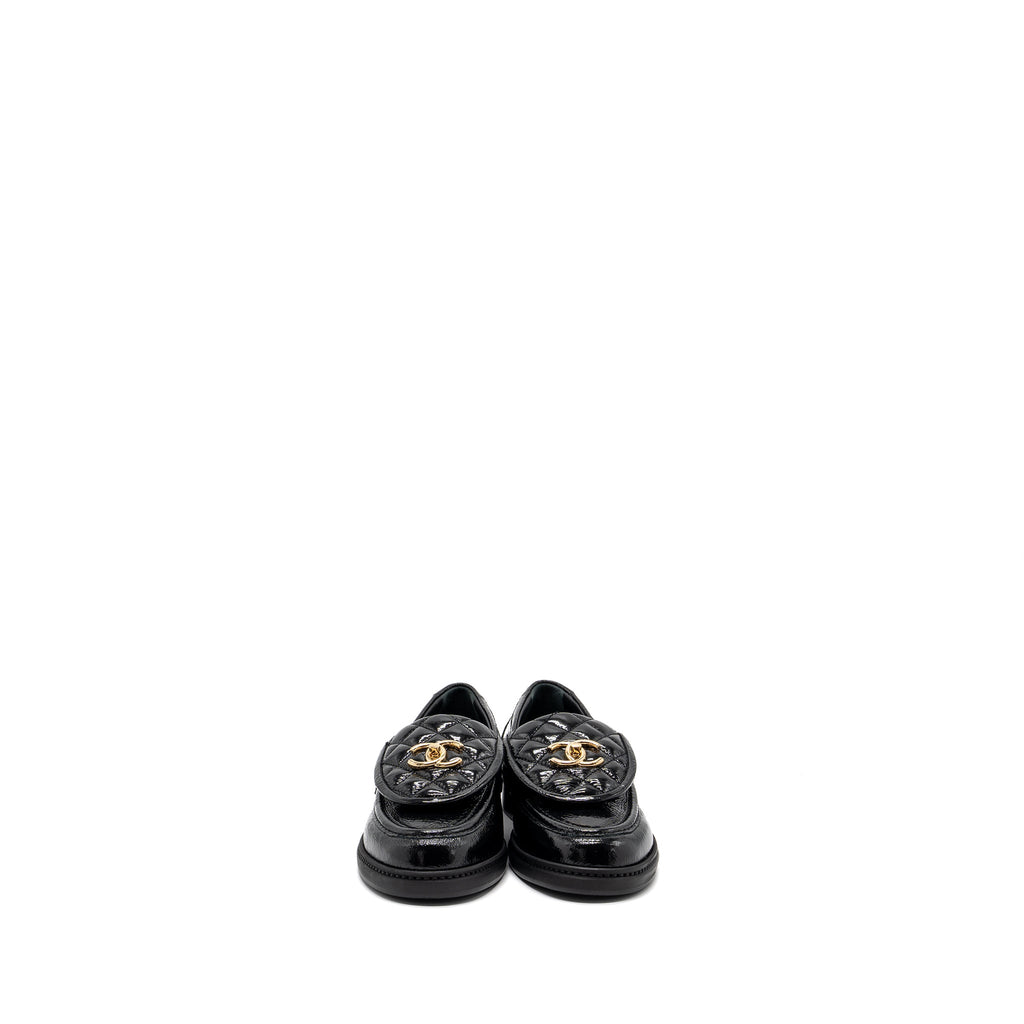 chanel-size-38-5-quilted-cc-logo-loafer-patent-lambskin-black-lghw