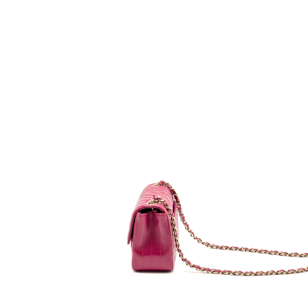chanel-mini-square-chevron-lambskin-raspberry-red-lghw-copy