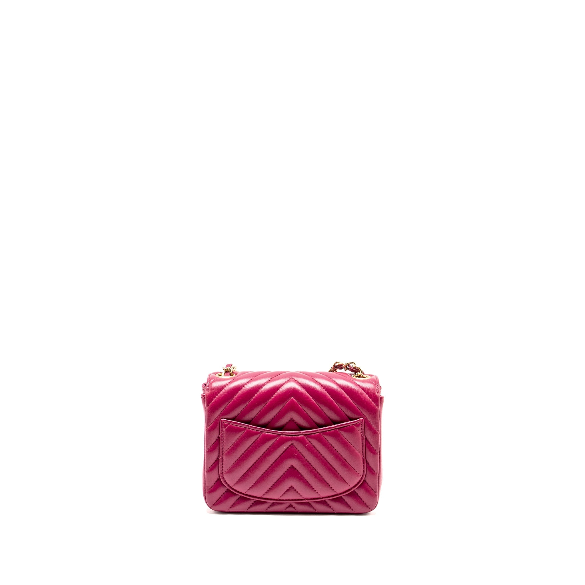 chanel-mini-square-chevron-lambskin-raspberry-red-lghw-copy