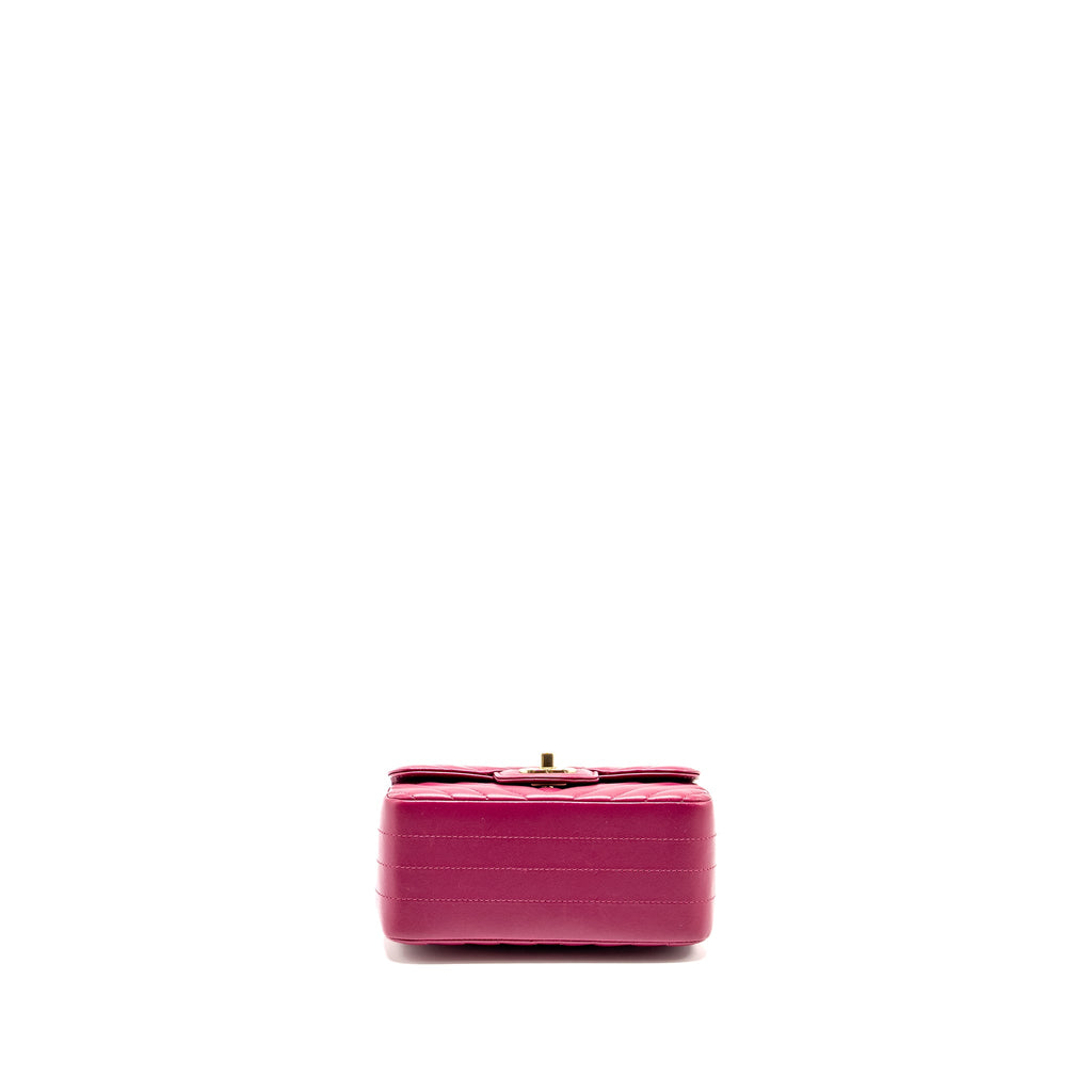 chanel-mini-square-chevron-lambskin-raspberry-red-lghw-copy