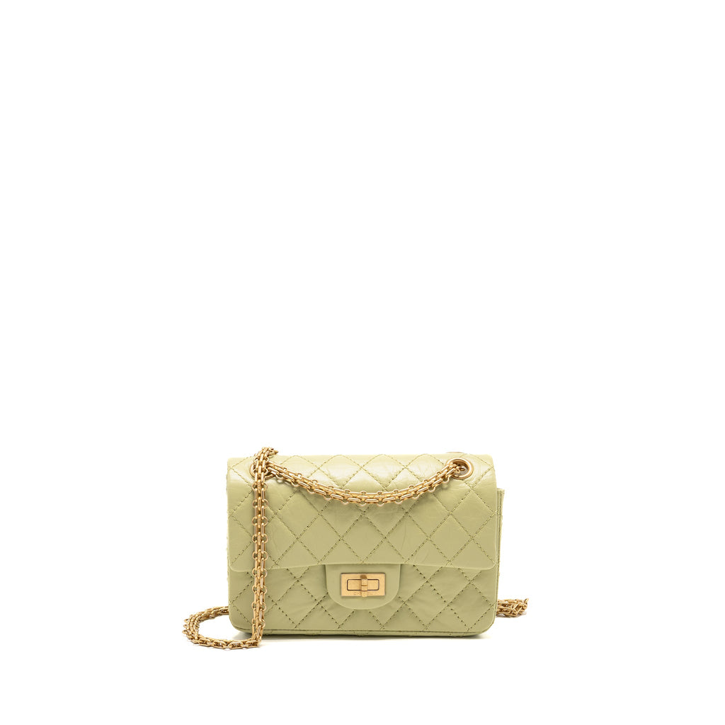 chanel-mini-2-55-reissue-aged-calfskin-green-ghw-copy