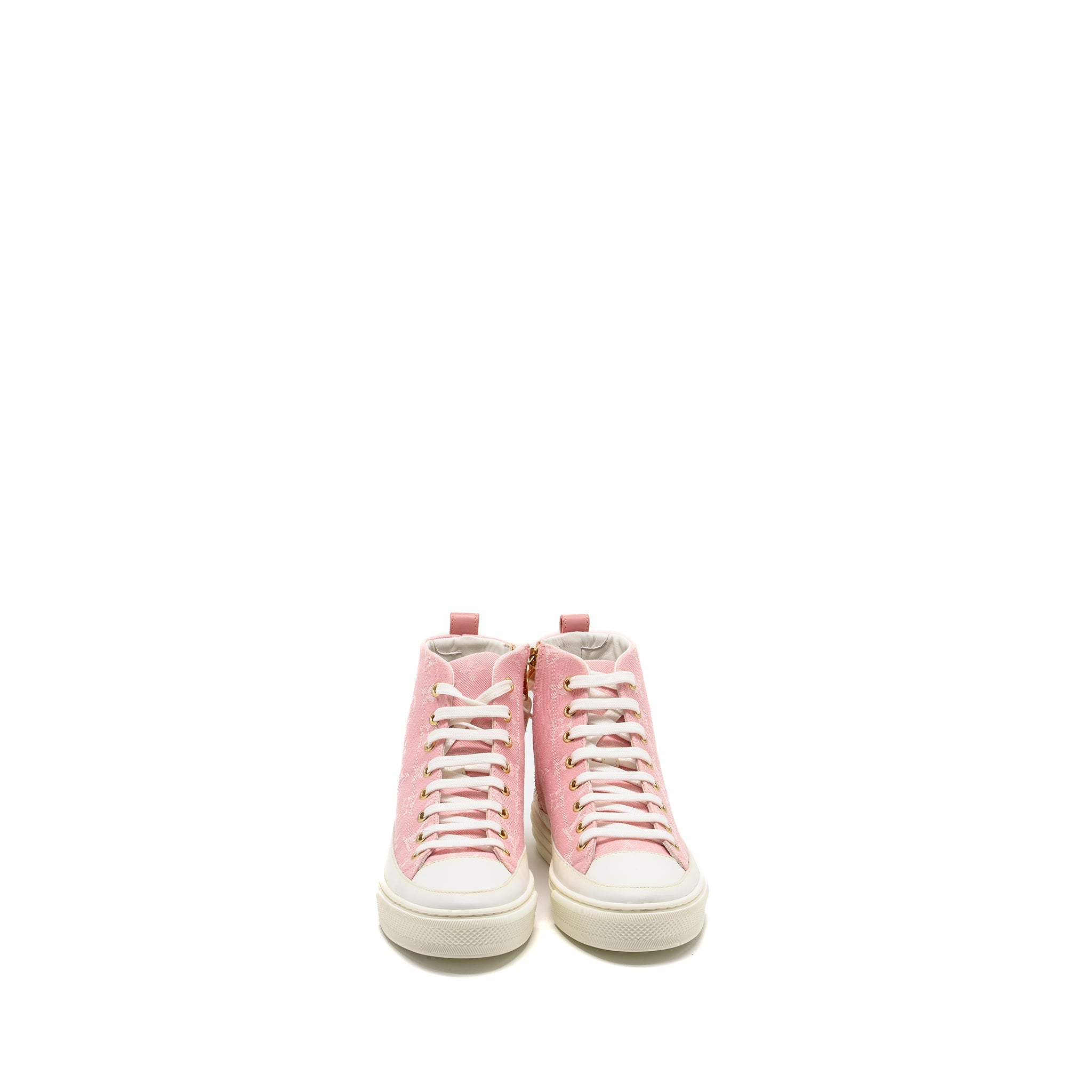 louis-vuitton-size-36-5-stellar-high-top-sneaker-monogram-denim-pink-ghw-copy
