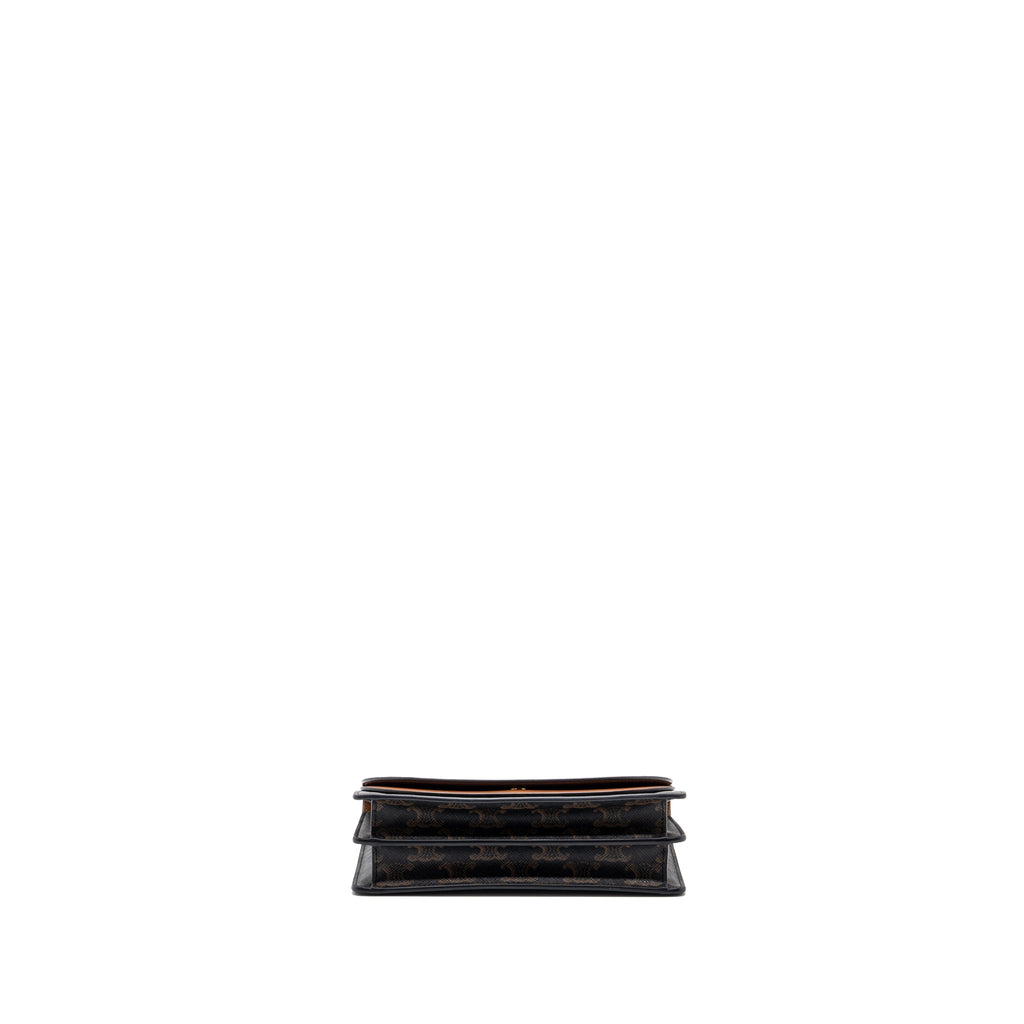 celine-wallet-on-strap-triomphe-canvas-smooth-lambskin-tan-with-ghw