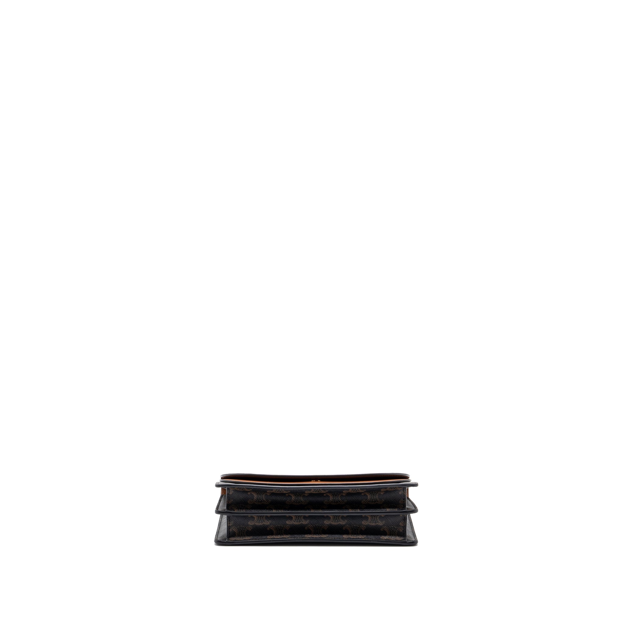 celine-wallet-on-strap-triomphe-canvas-smooth-lambskin-tan-with-ghw