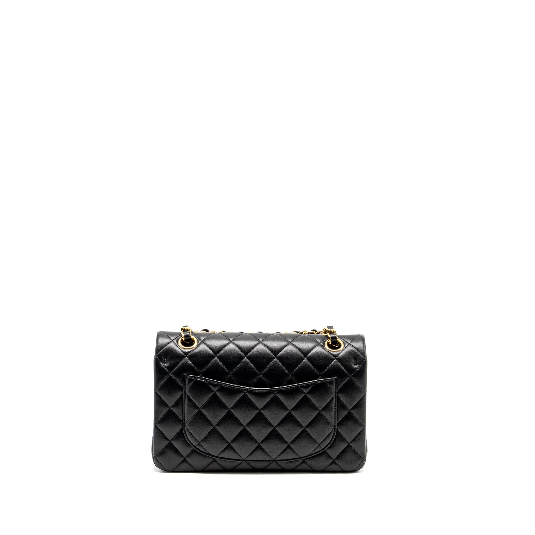 chanel-small-classic-double-flap-bag-lambskin-black-ghwmicrochip