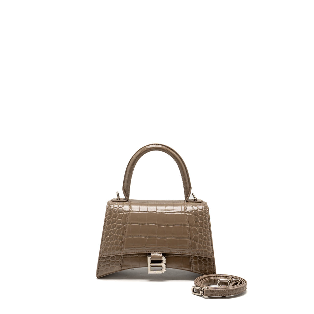 balenciaga-small-hourglass-bag-croc-embossed-calfskin-dark-beige-shw-copy