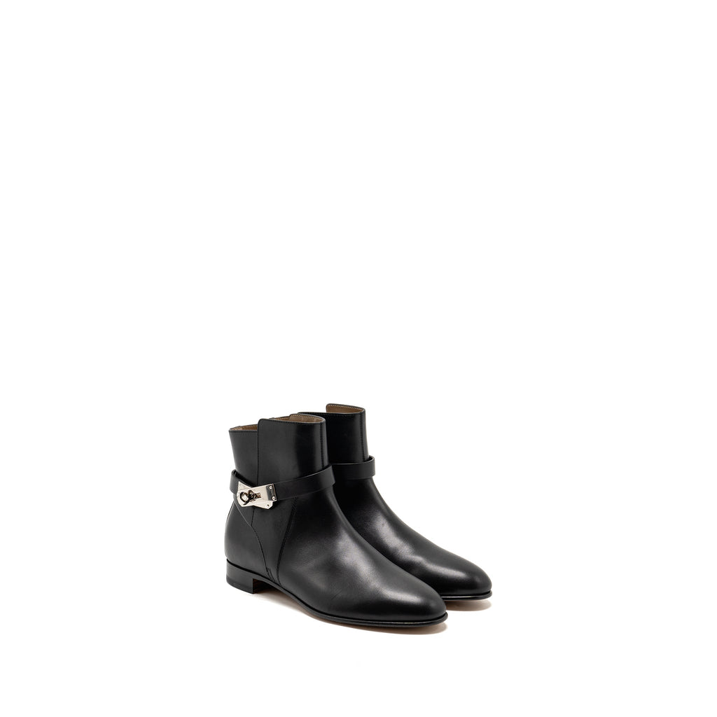 hermes-size-37-neo-ankle-boots-calfskin-black-shw-1