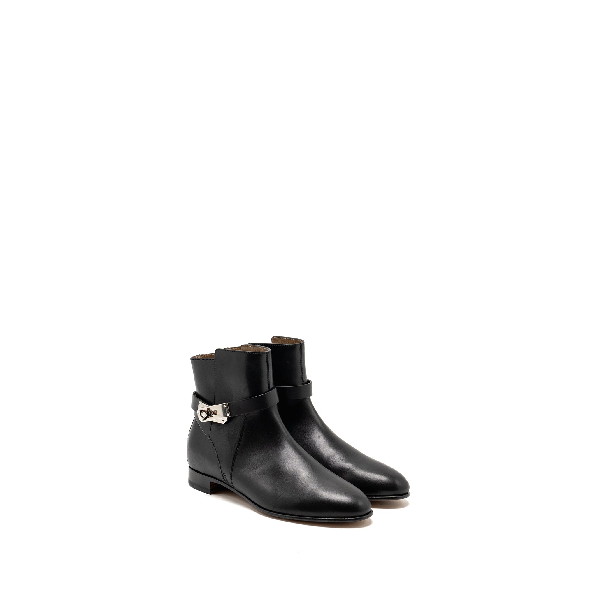 hermes-size-37-neo-ankle-boots-calfskin-black-shw-1