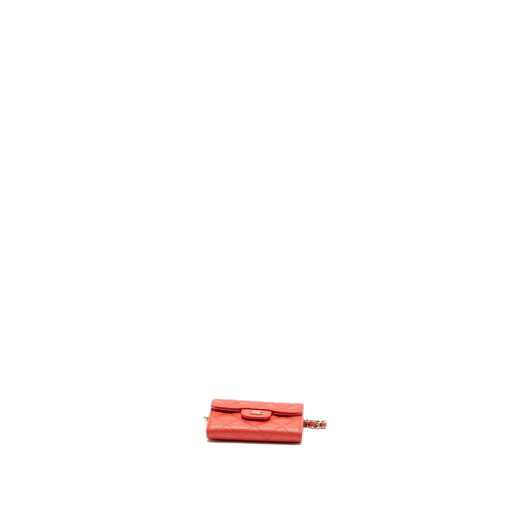 chanel-flap-card-holder-with-chain-on-one-side-caviar-coral-pink-lghw