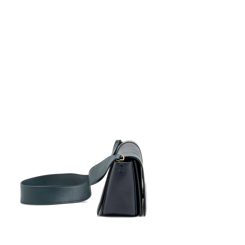 celine-frame-bag-calfskin-dark-green-dark-blue-ghw