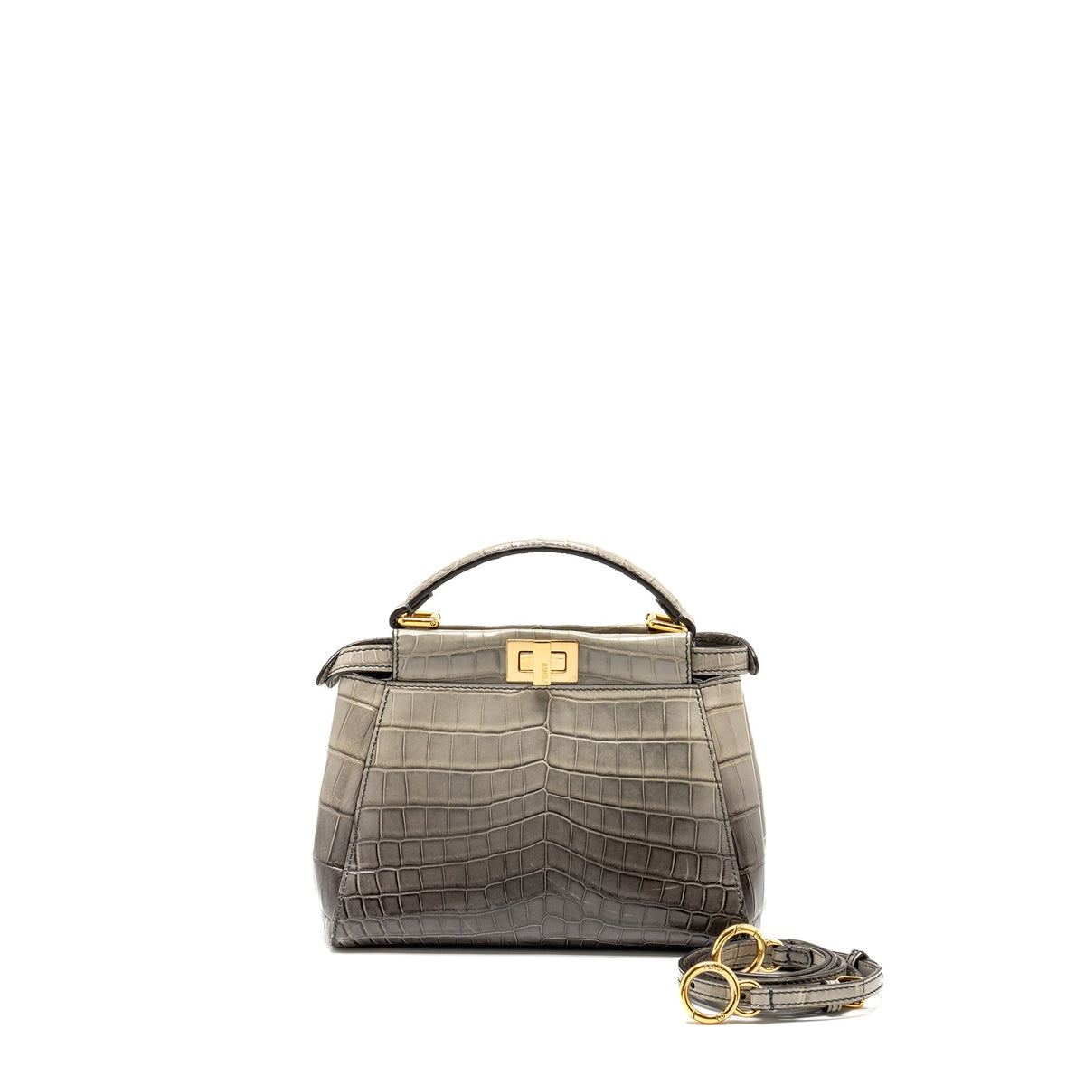 fendi-mini-peekaboo-bag-crocodile-grey-ghw