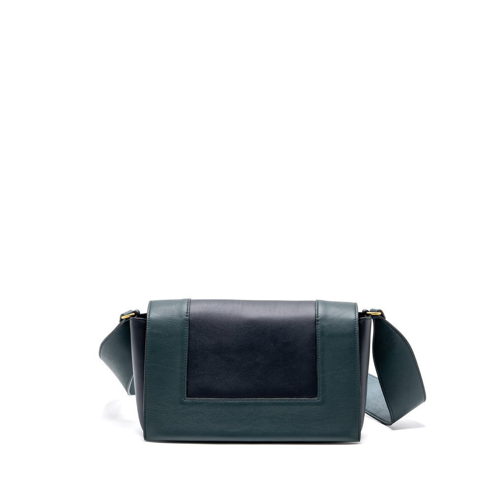 celine-frame-bag-calfskin-dark-green-dark-blue-ghw