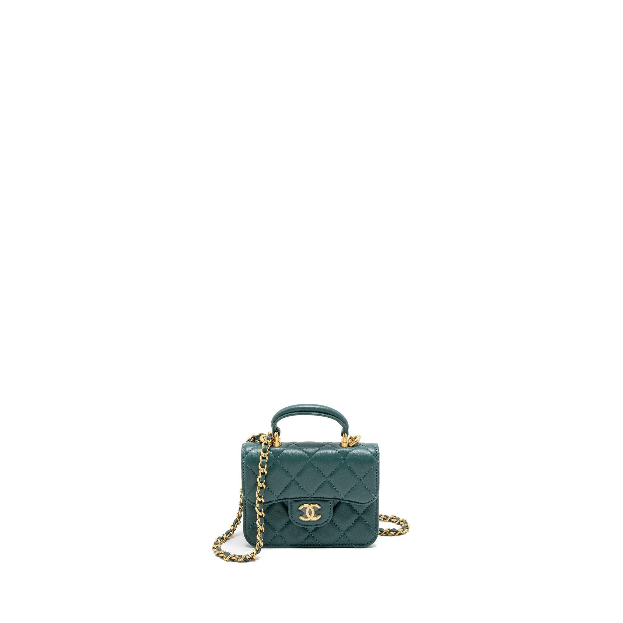 copy-of-chanel-mini-top-handle-flap-bag-lambskin-green-brushed-ghw