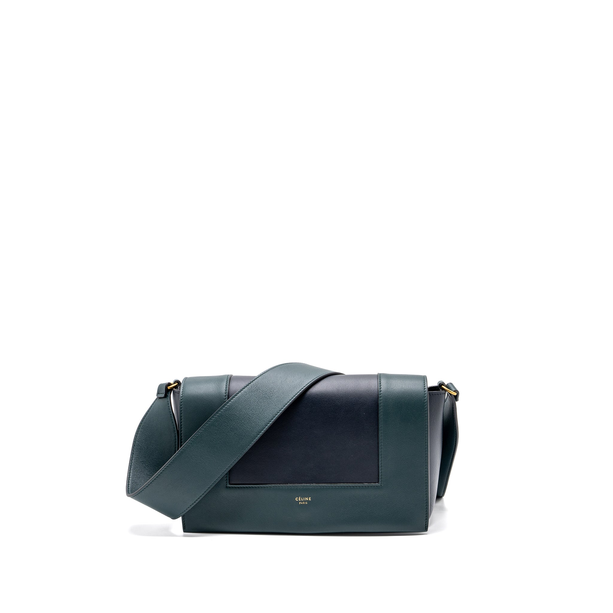 celine-frame-bag-calfskin-dark-green-dark-blue-ghw
