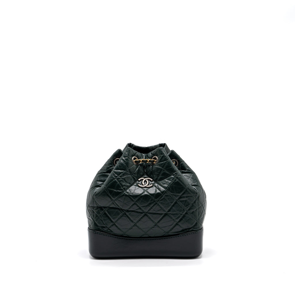 chanel-small-gabrielle-backpack-aged-calfskin-dark-green-multicolour-hardware