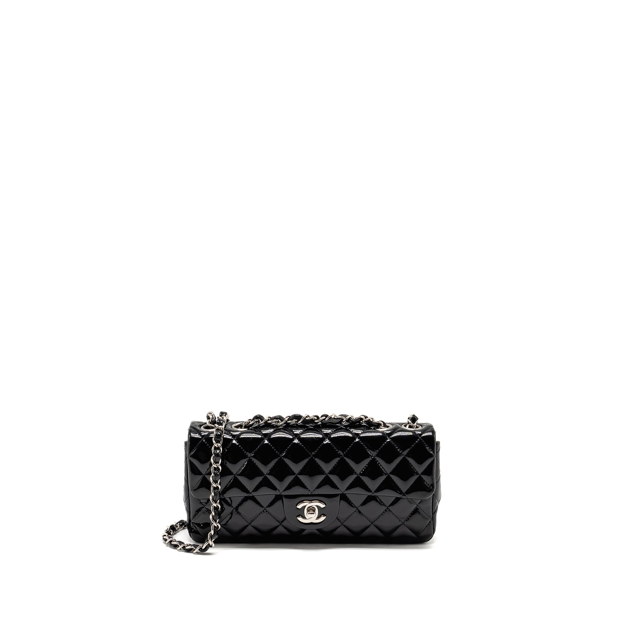 chanel-east-west-flap-shoulder-bag-patent-leather-black-shw
