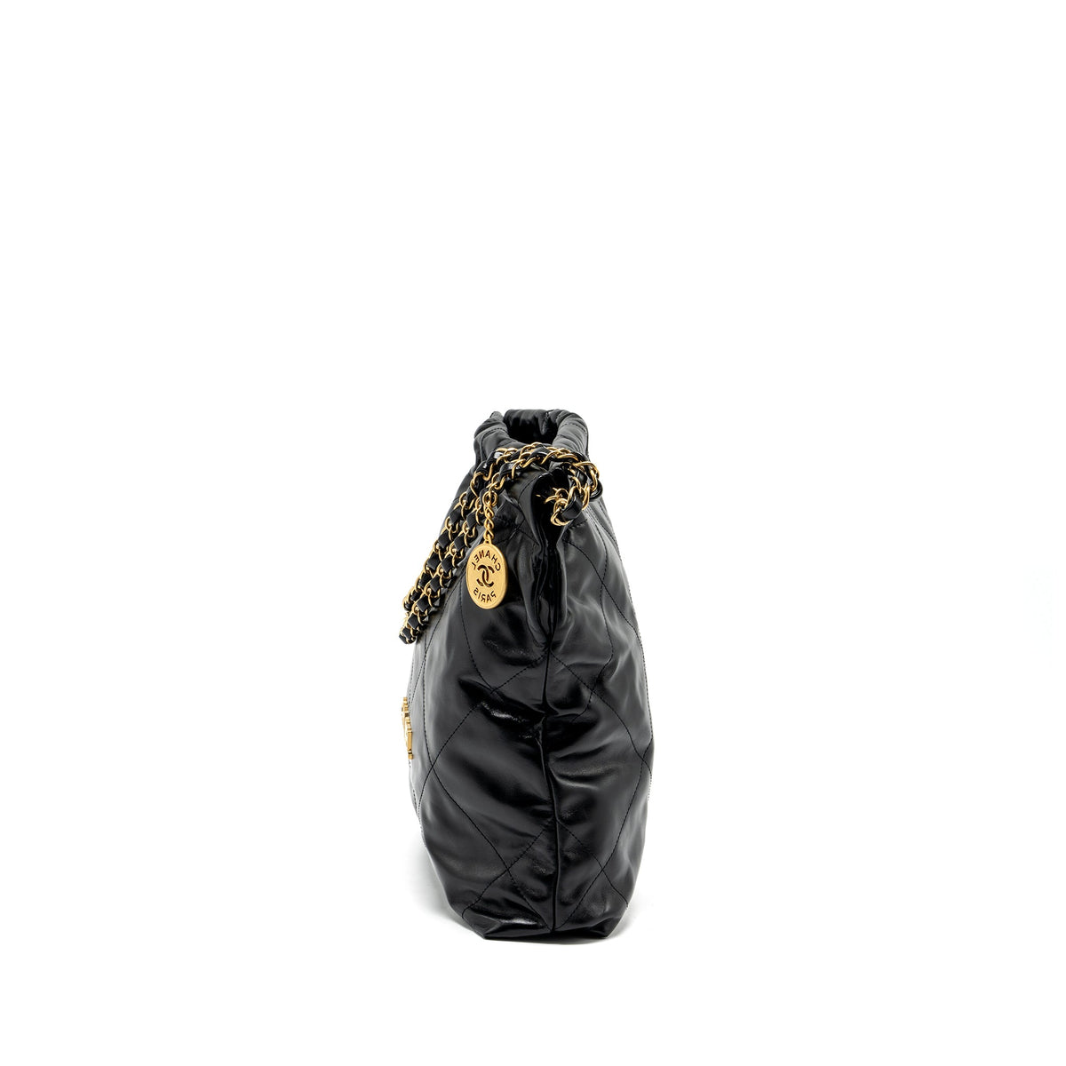 chanel-small-22-bag-gold-letter-shiny-calfskin-black-ghw-microchip-copy
