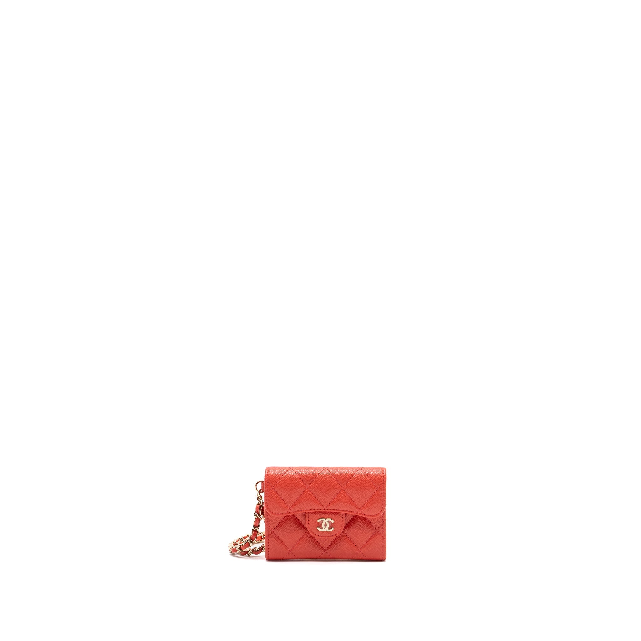 chanel-flap-card-holder-with-chain-on-one-side-caviar-coral-pink-lghw