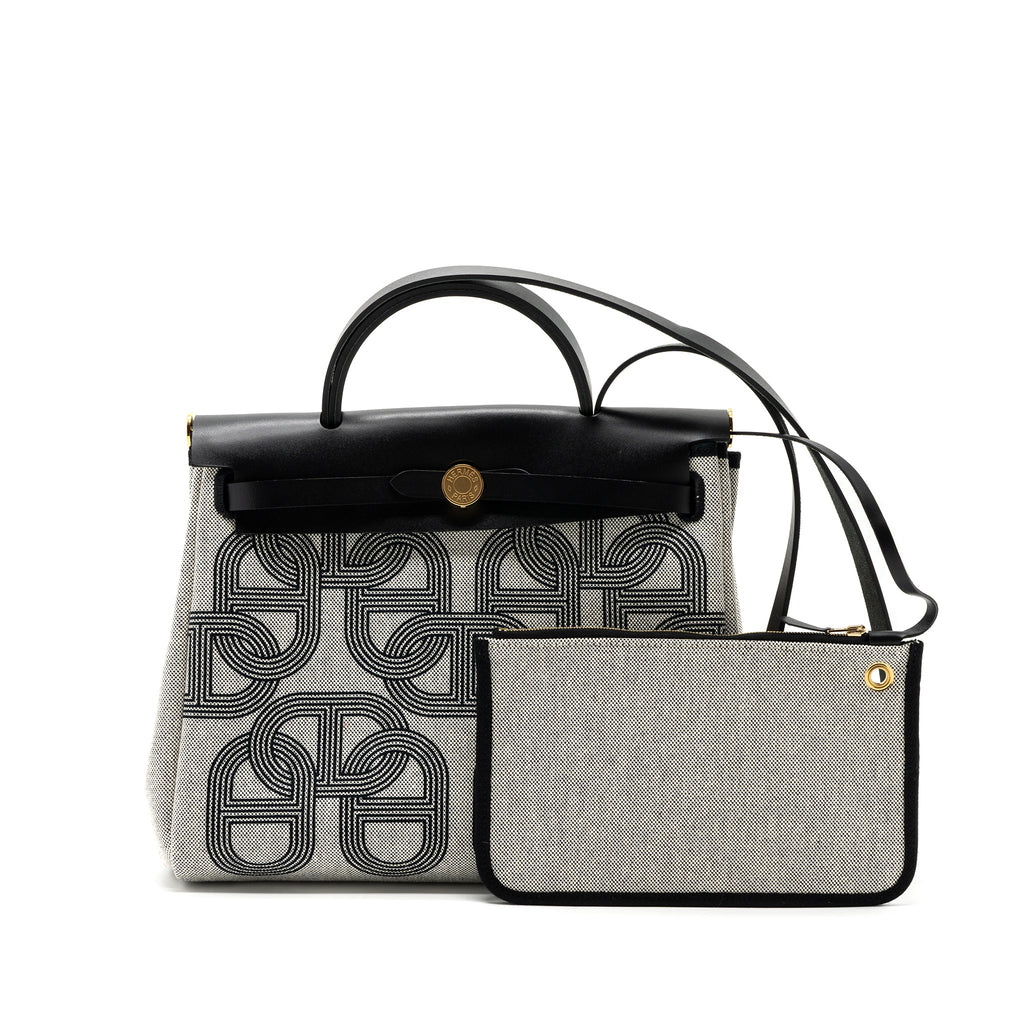 hermes-herbag-31-zip-bag-toile-h-plume-canvas-hunter-leather-black-ecru-ghw-stamp-u