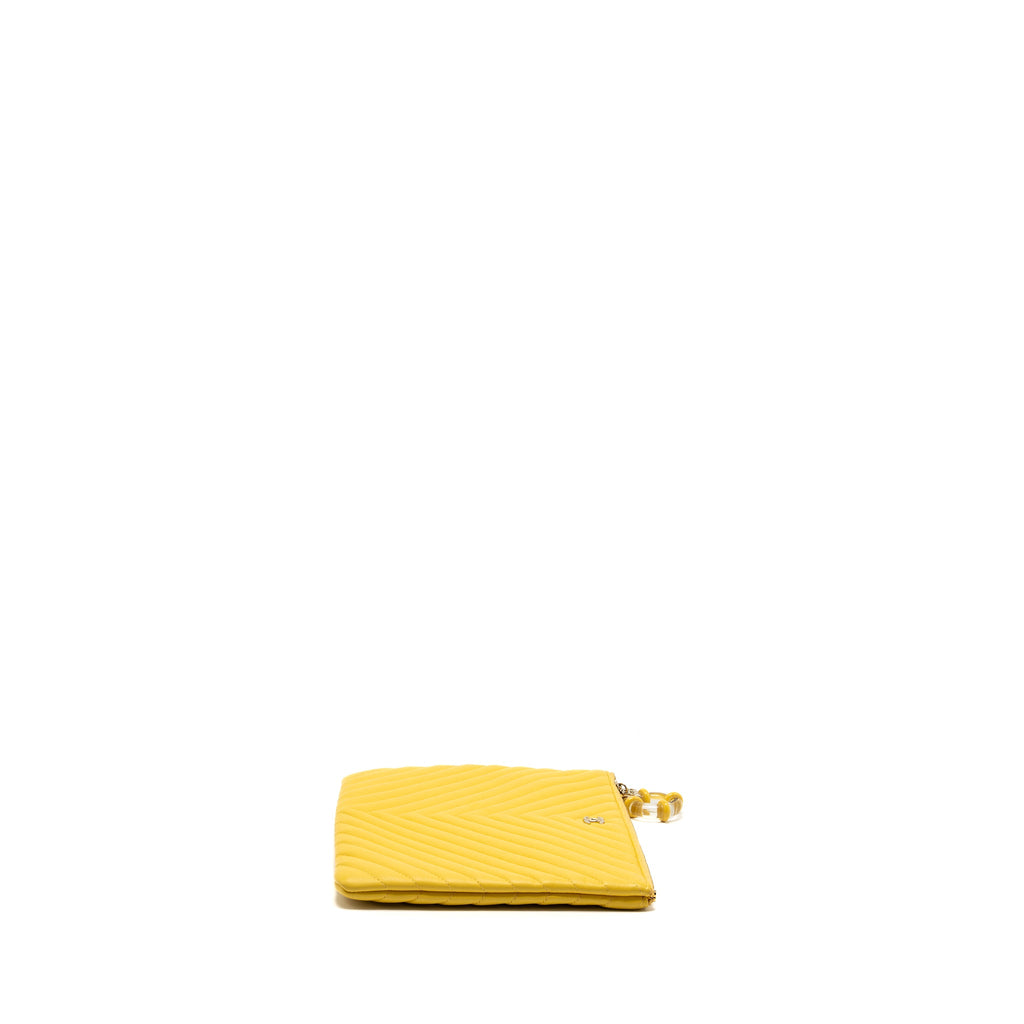 chanel-chevron-zip-pouch-clutch-lambskin-yellow-lghw