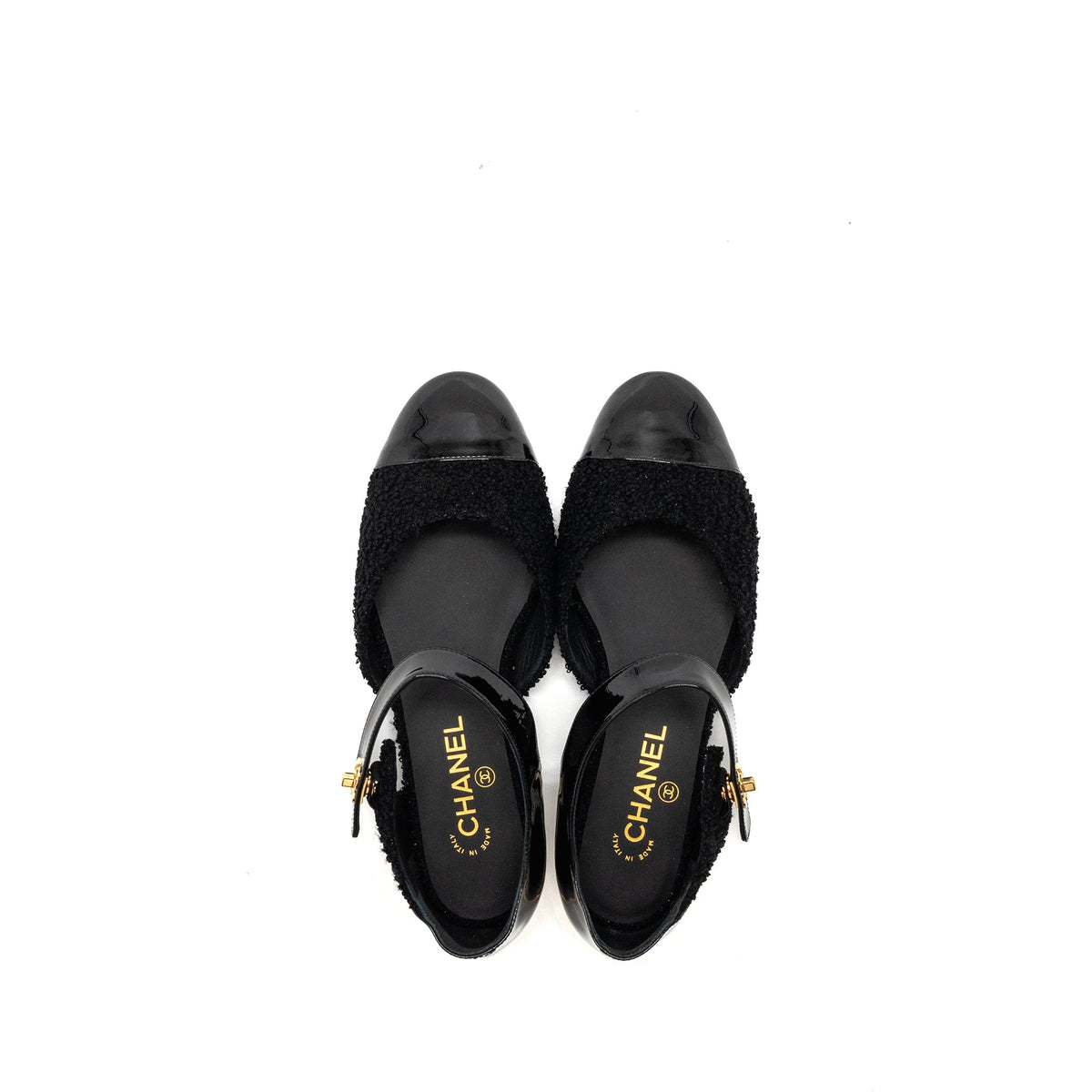 chanel-size-39-21k-cc-logo-ballerinas-tweed-patent-calfskin-black-ghw