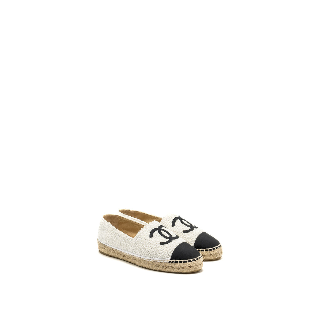 chanel-size-40-espadrilles-white-black