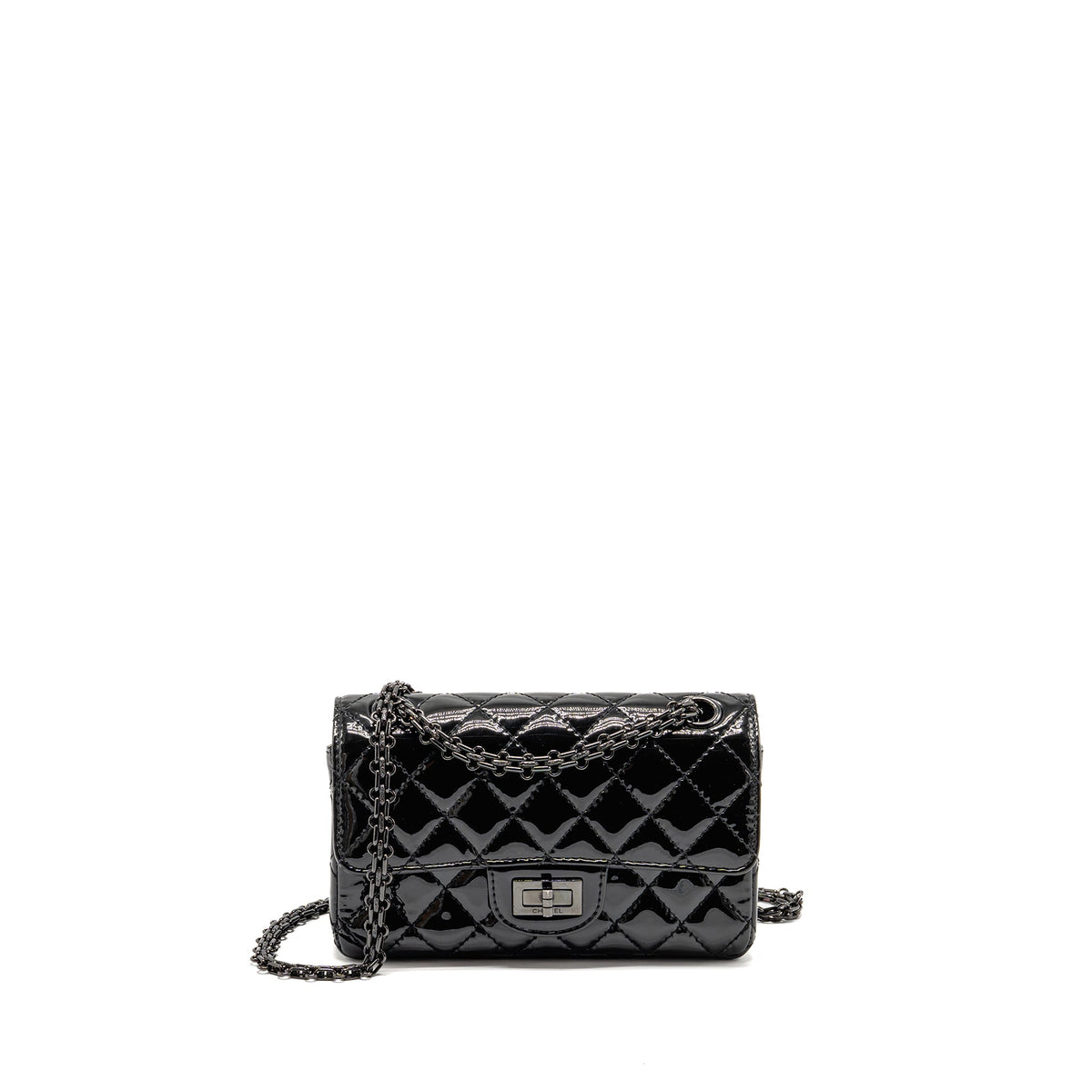 chanel-mini-2-55-reissue-patent-so-black-copy