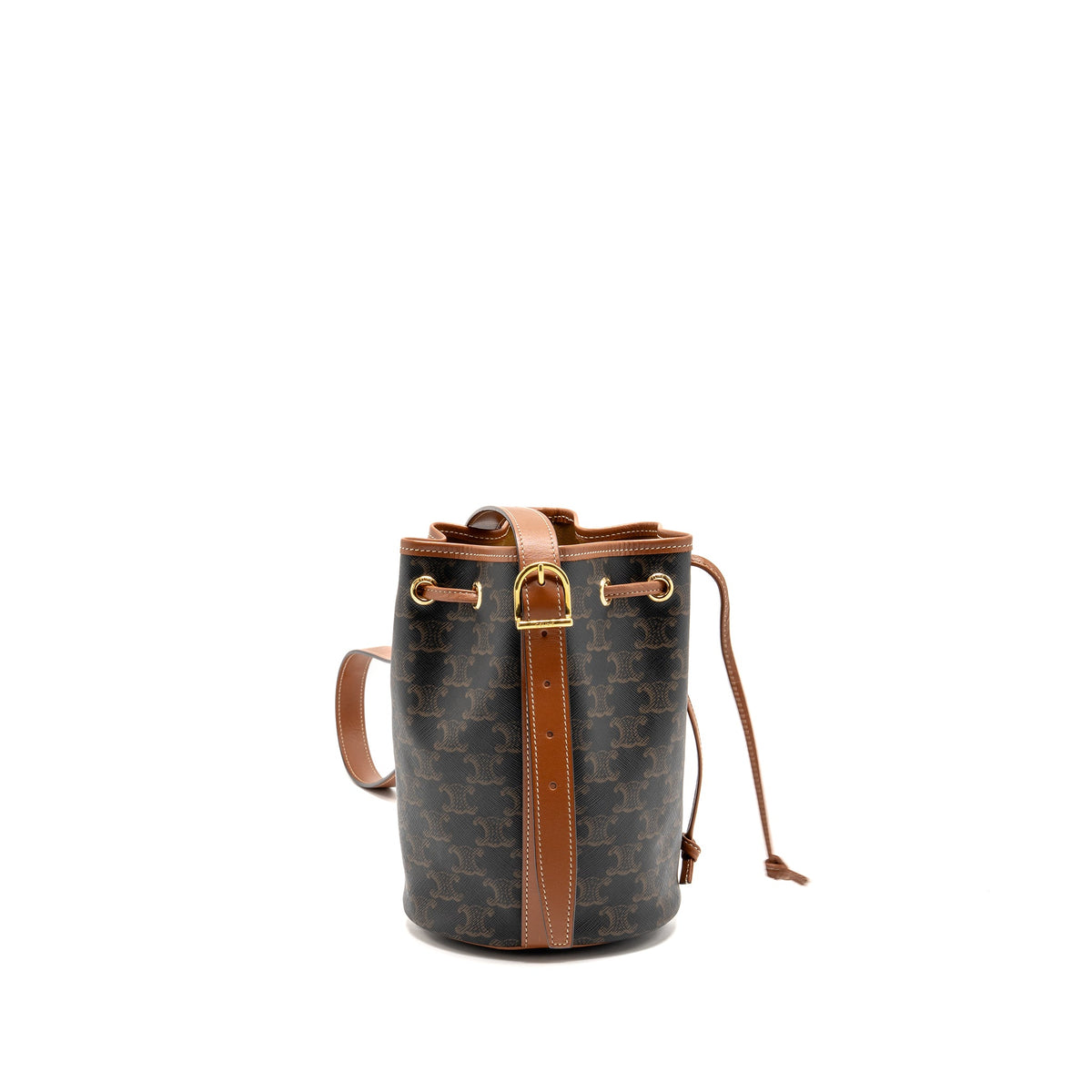 celine-small-drawstring-bag-triomphe-canvas-calfskin-tan-ghw