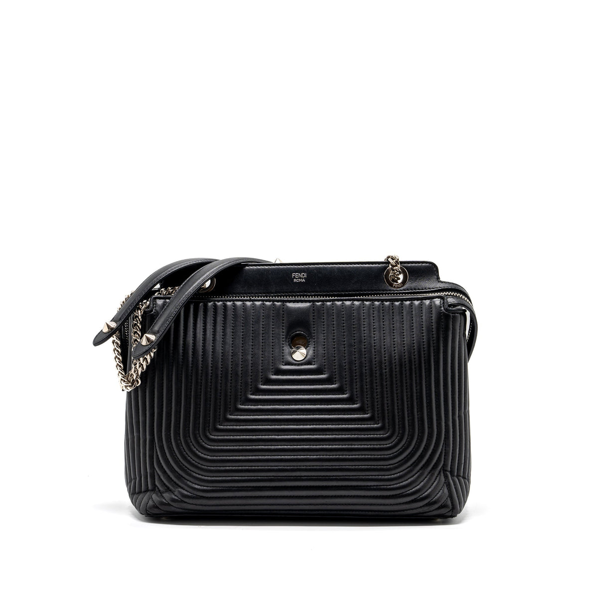 fendi-doctom-chain-shoulder-bag-leather-black-shw