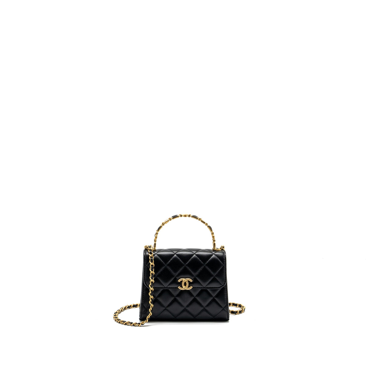 chanel-22b-enamel-top-handle-mini-flap-bag-lambskin-black-ghw-microchip-copy