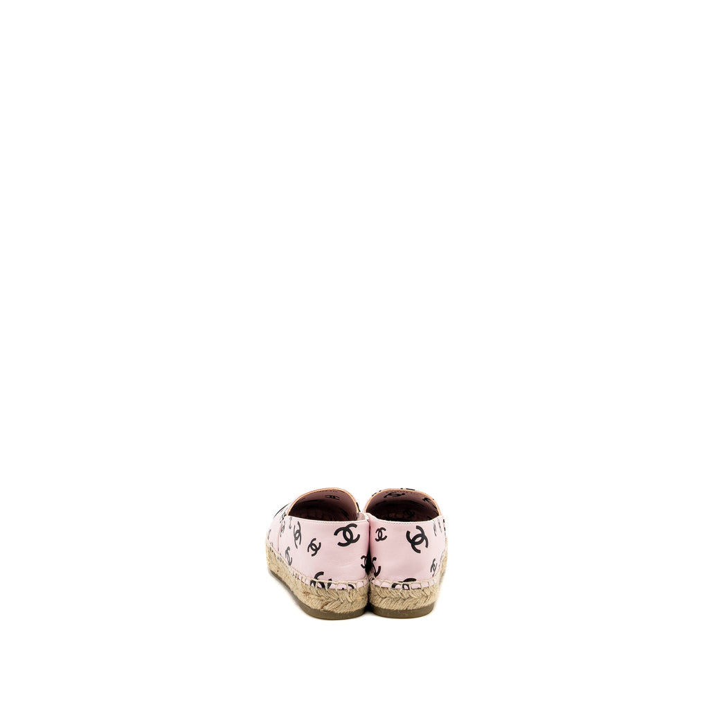 chanel-size-37-22s-cc-logo-espadrilles-leather-pink-black-1
