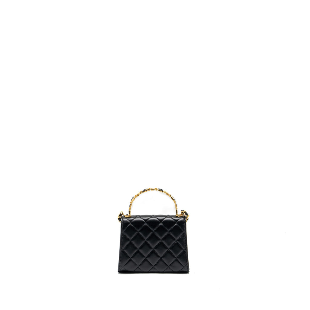 chanel-22b-enamel-top-handle-mini-flap-bag-lambskin-black-ghw-microchip-copy