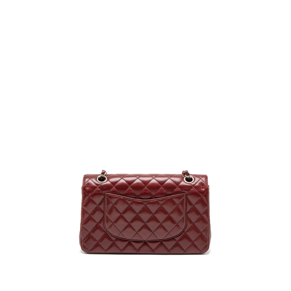 chanel-medium-classic-double-flap-bag-caviar-dark-red-shw