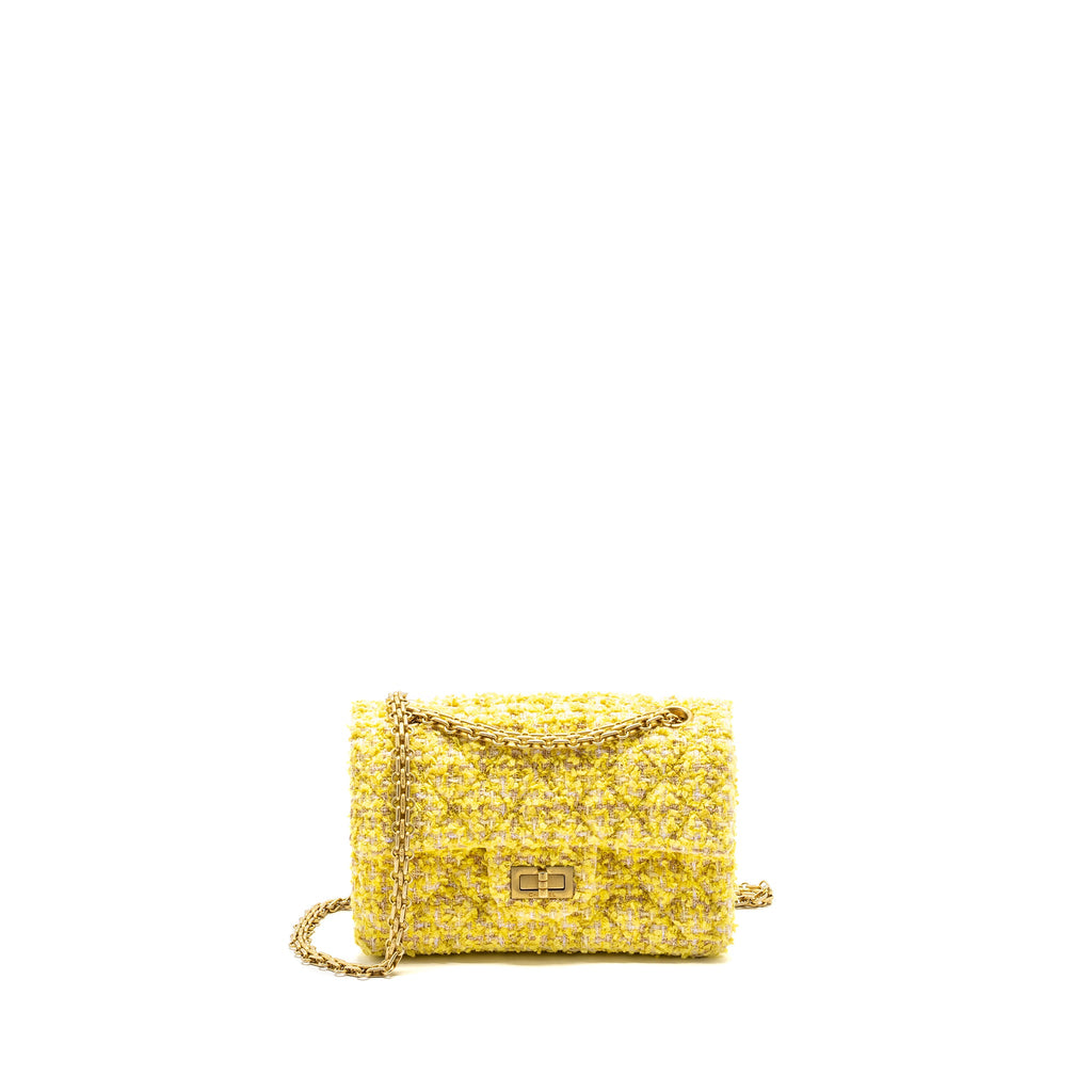 chanel-mini-2-55-reissue-flap-bag-tweed-yellow-ghw