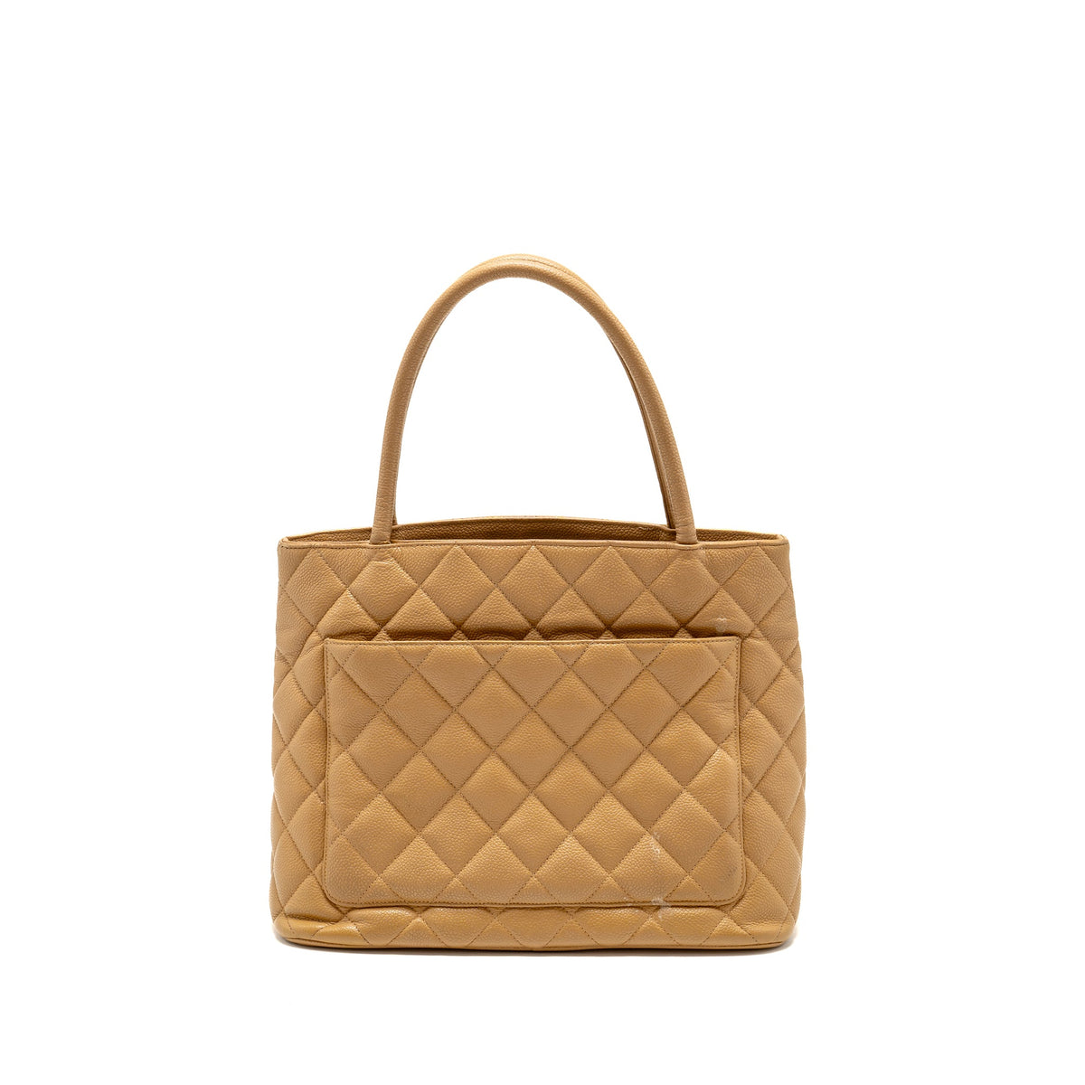chanel-vintage-medallion-tote-bag-caviar-beige-shw