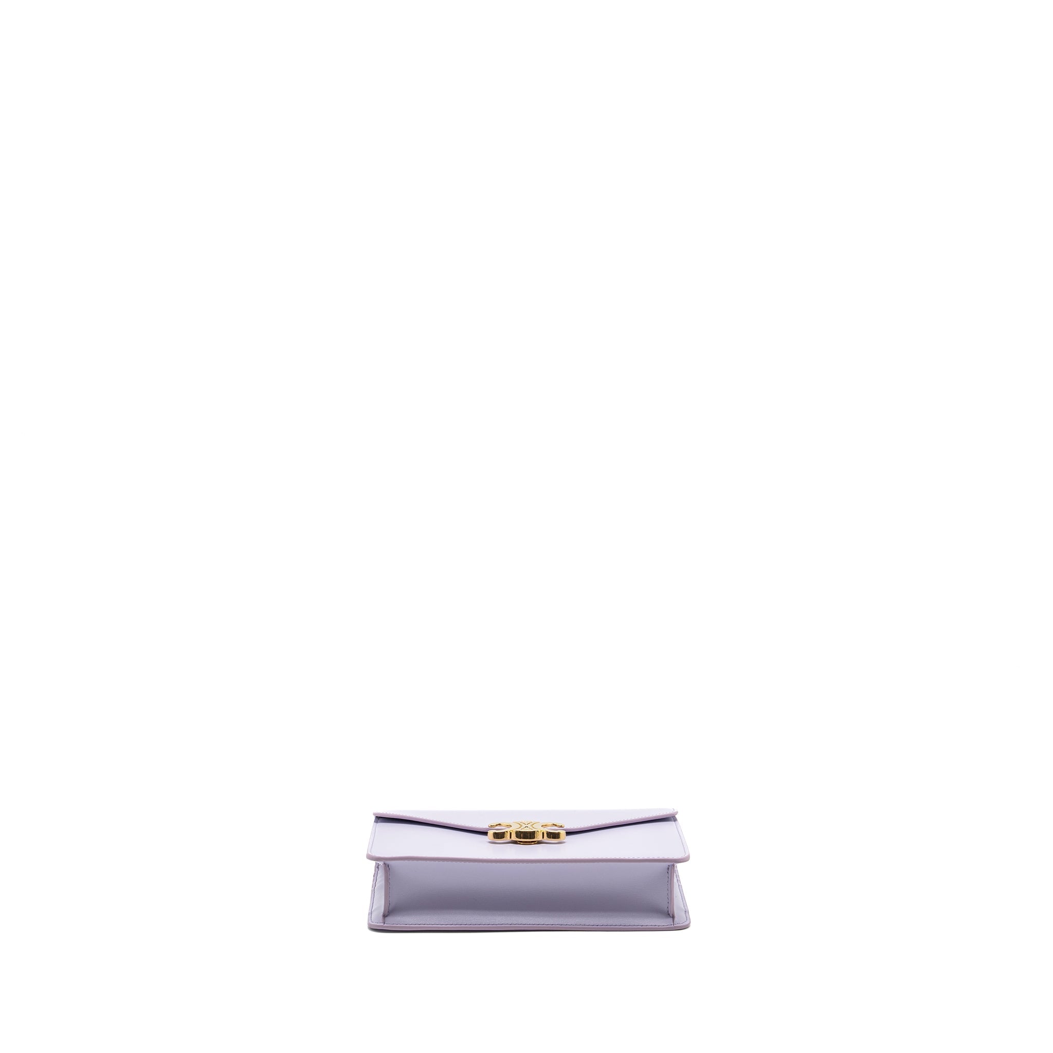 celine-triomphe-wallet-on-chain-margo-shiny-calfskin-light-lavender-ghw