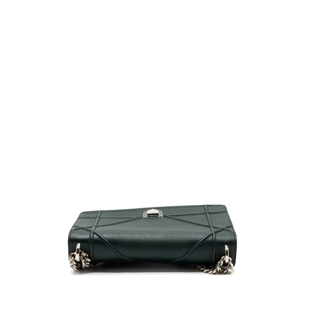 dior-large-diorama-bag-grained-calfskin-dark-green-shw