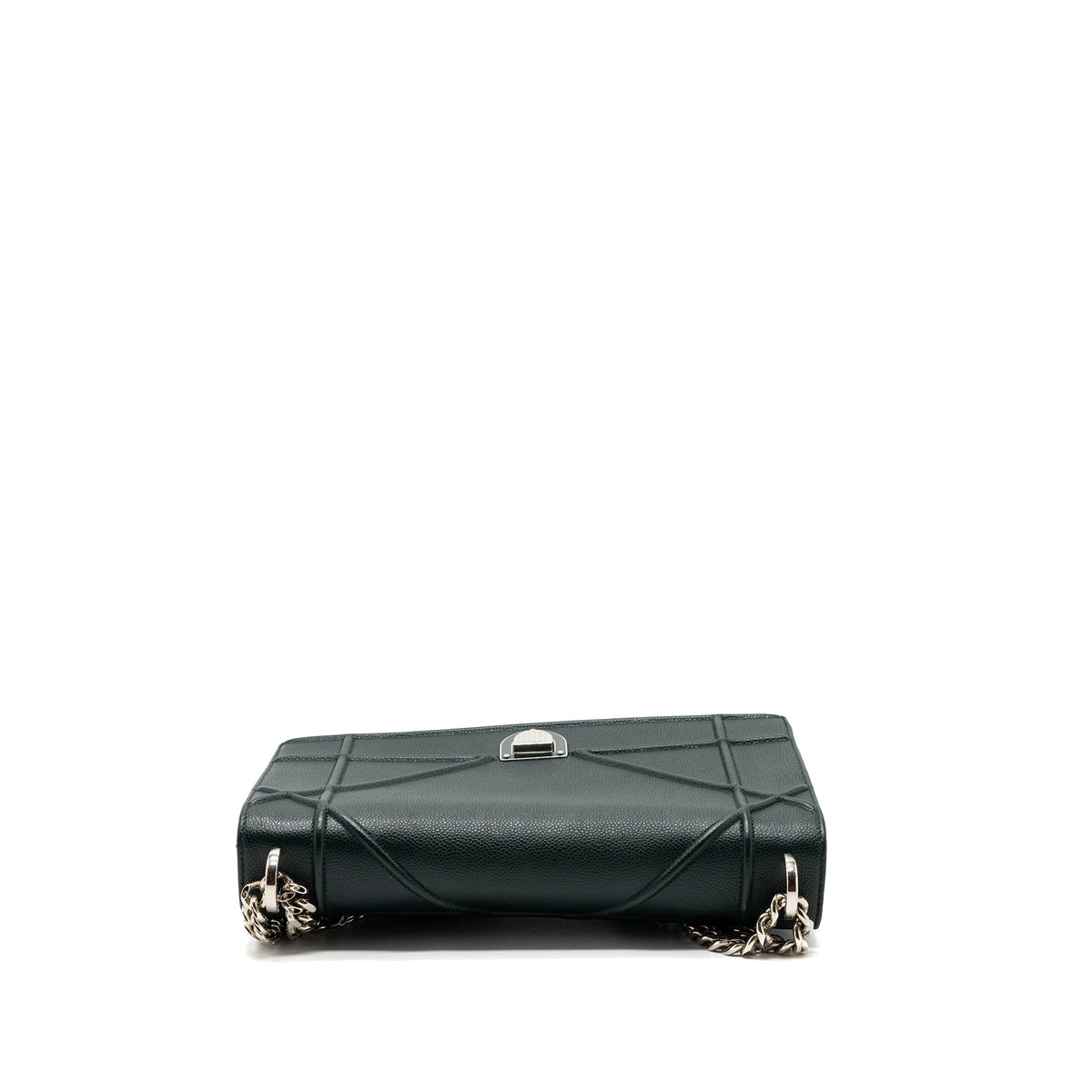 dior-large-diorama-bag-grained-calfskin-dark-green-shw