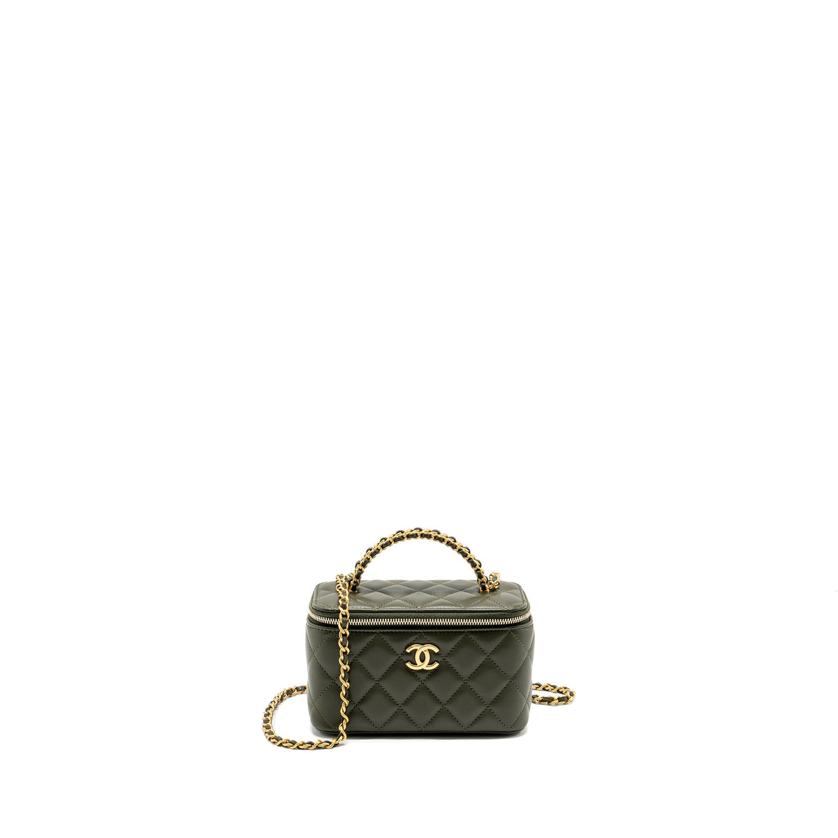 chanel-detail-top-handle-long-vanity-with-chain-lambskin-dark-green-ghwmicrochip