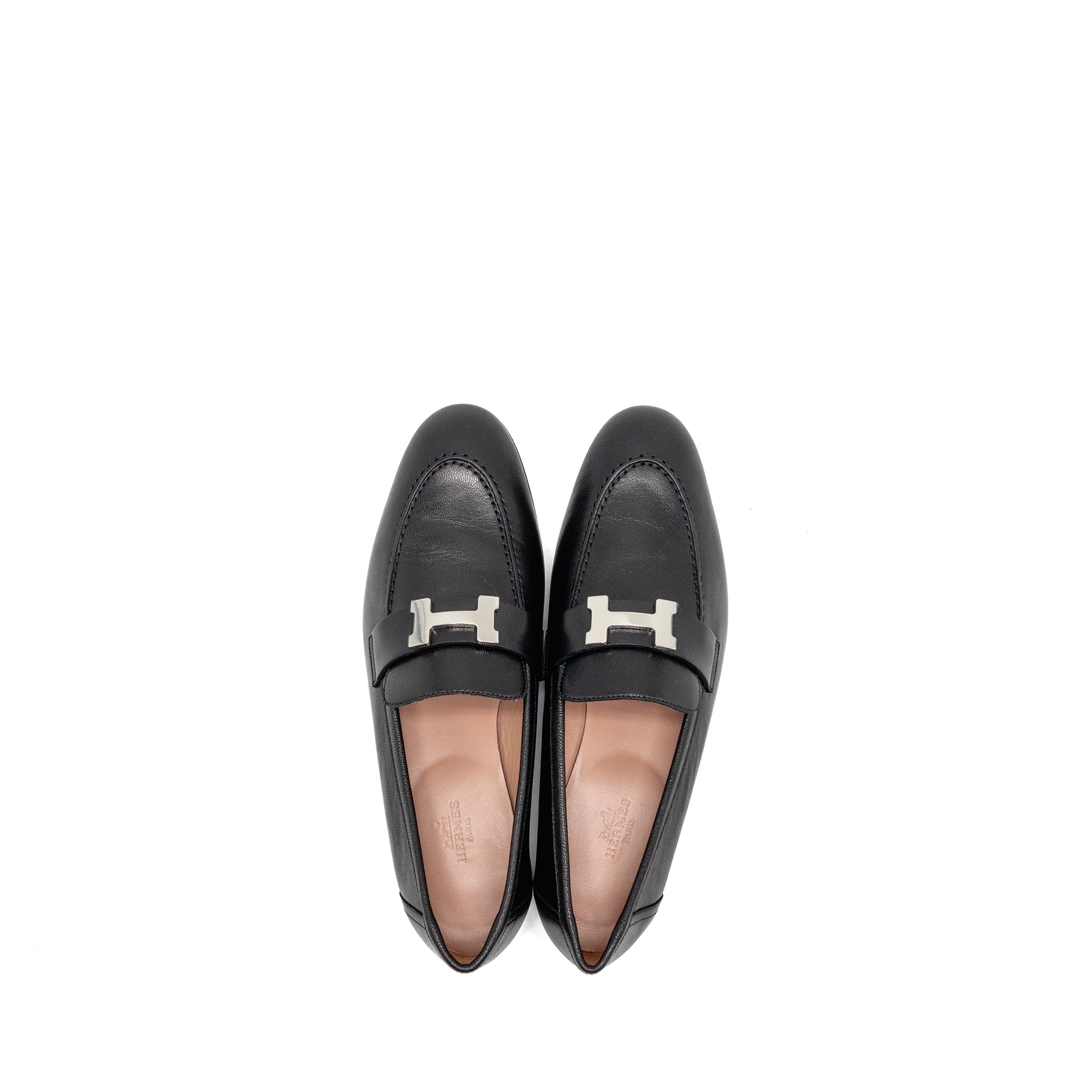 hermes-size-38-mocassin-paris-loafer-chevre-black-shw