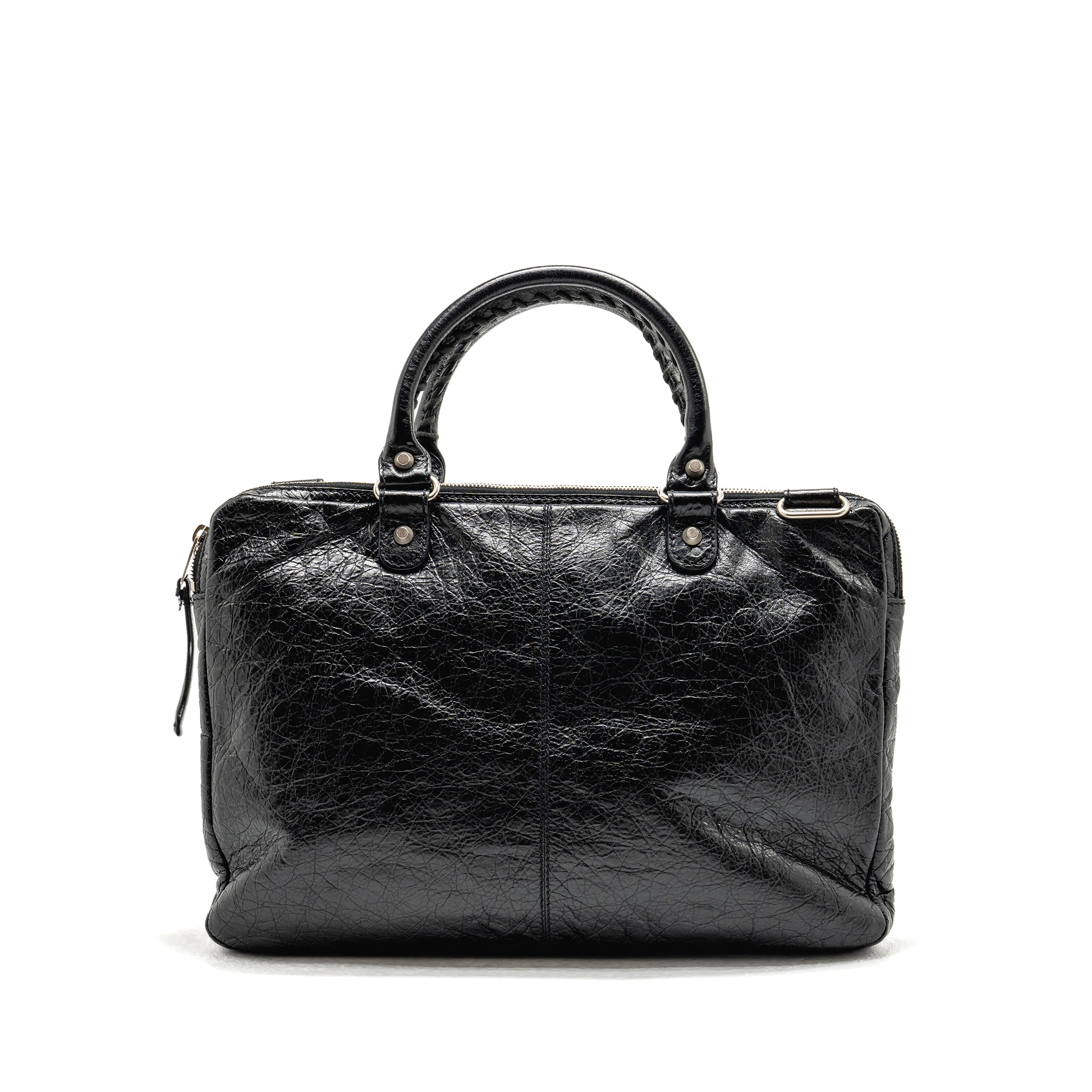 balenciaga-briefcase-leather-black-shw