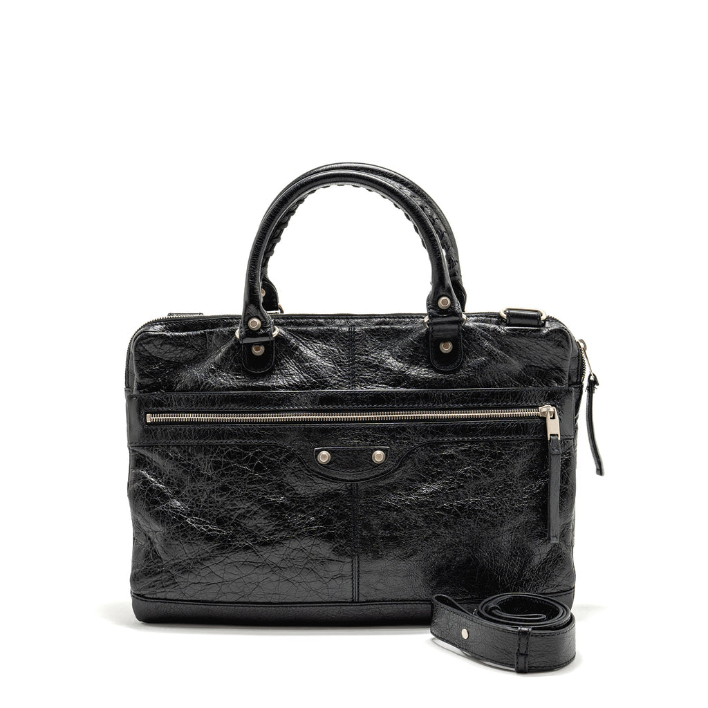 balenciaga-briefcase-leather-black-shw