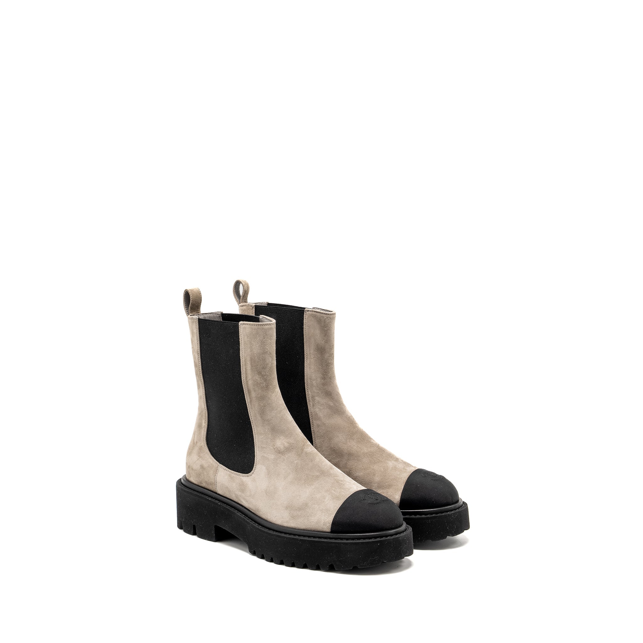 chanel-size-39-22k-ankle-boots-suede-calfskin-grosgrain-light-grey-black-1