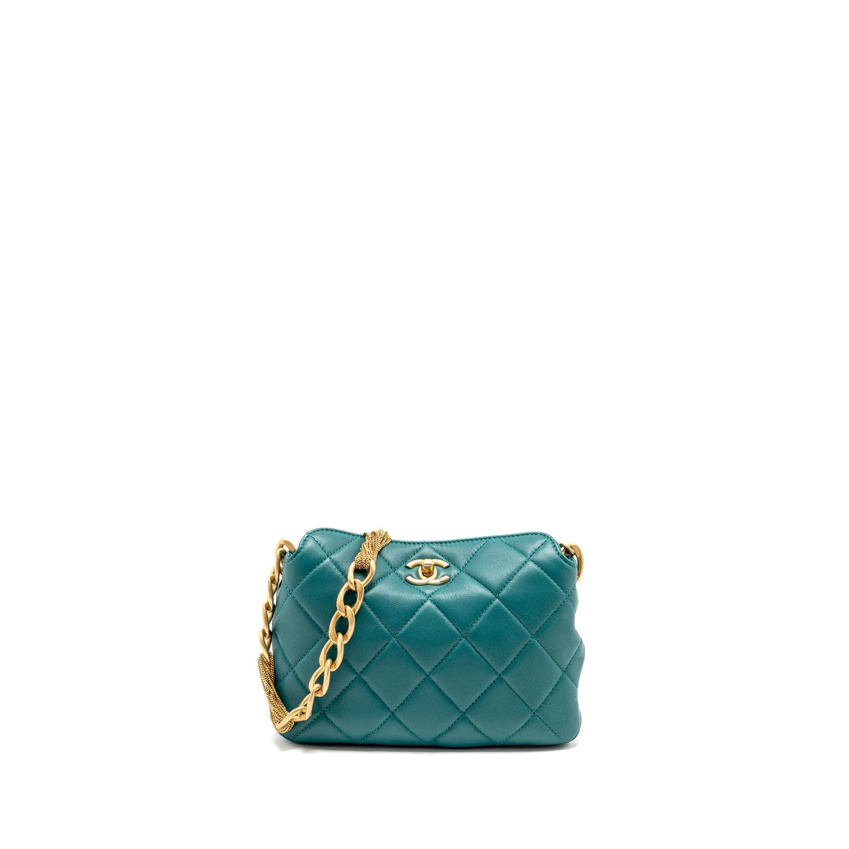 chanel-23a-small-cc-hobo-bag-with-detailed-chain-lambskin-dark-green-ghw-microchip-copy