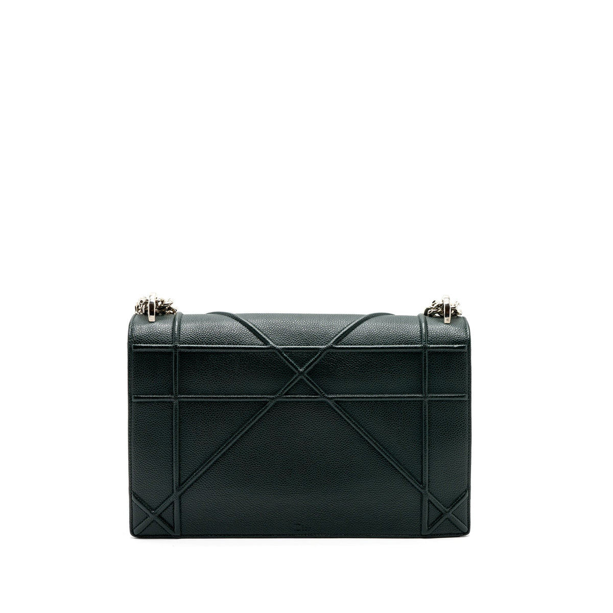 dior-large-diorama-bag-grained-calfskin-dark-green-shw