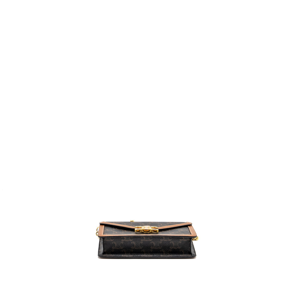 celine-wallet-on-chain-margo-triomphe-canvas-calfskin-tan-ghw