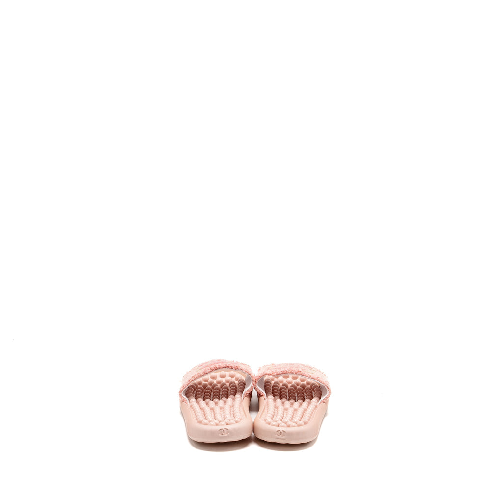 chanel-size-38-tweed-pool-beach-slides-sandals-pink